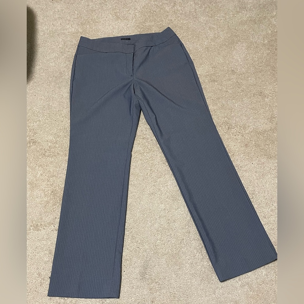 Worthington Women's Charcoal baby blue Pinstripe Modern fit
